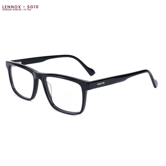 Lennox — Montura de acetato doble bisagra + Resina Blue Protect + Medida