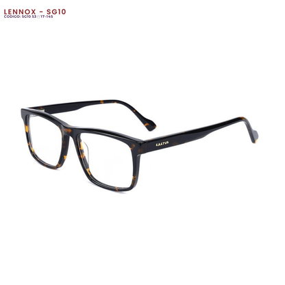 Lennox — Montura de acetato doble bisagra + Resina Blue Protect + Medida