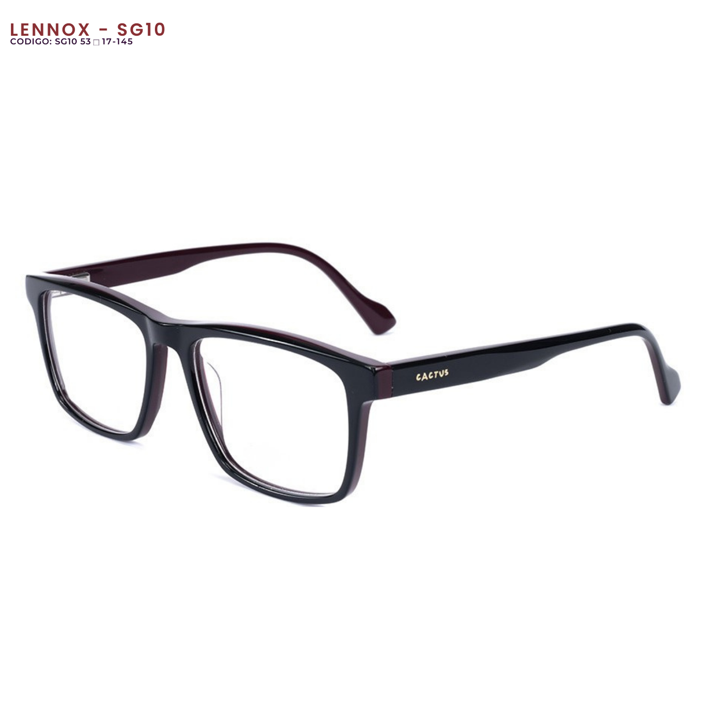 Lennox — Montura de acetato doble bisagra + Resina Blue Protect + Medida
