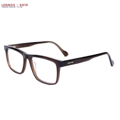 Lennox — Montura de acetato doble bisagra + Resina Blue Protect + Medida