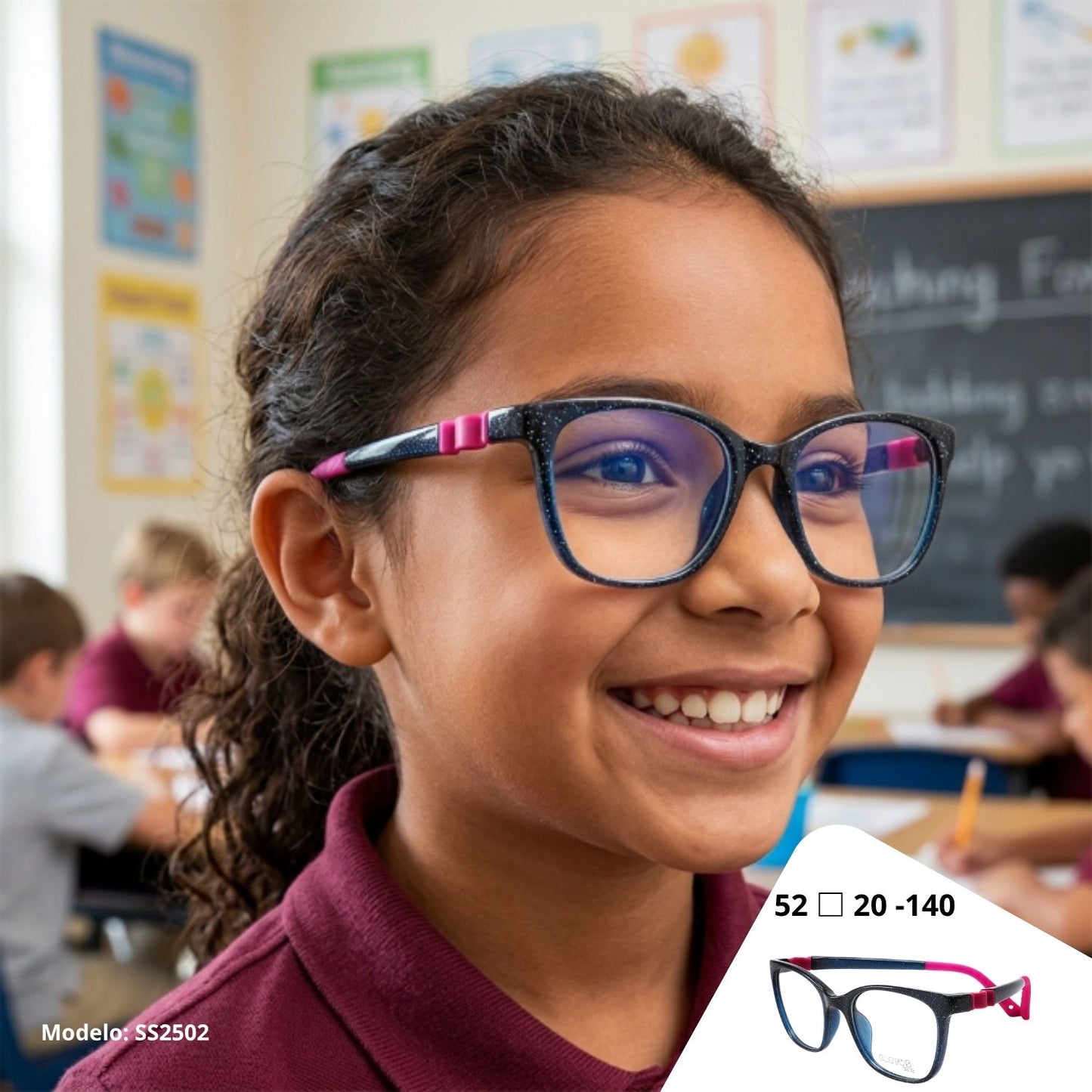 Cactus SS2502 — Lentes flexibles para niños con blue protect incluido